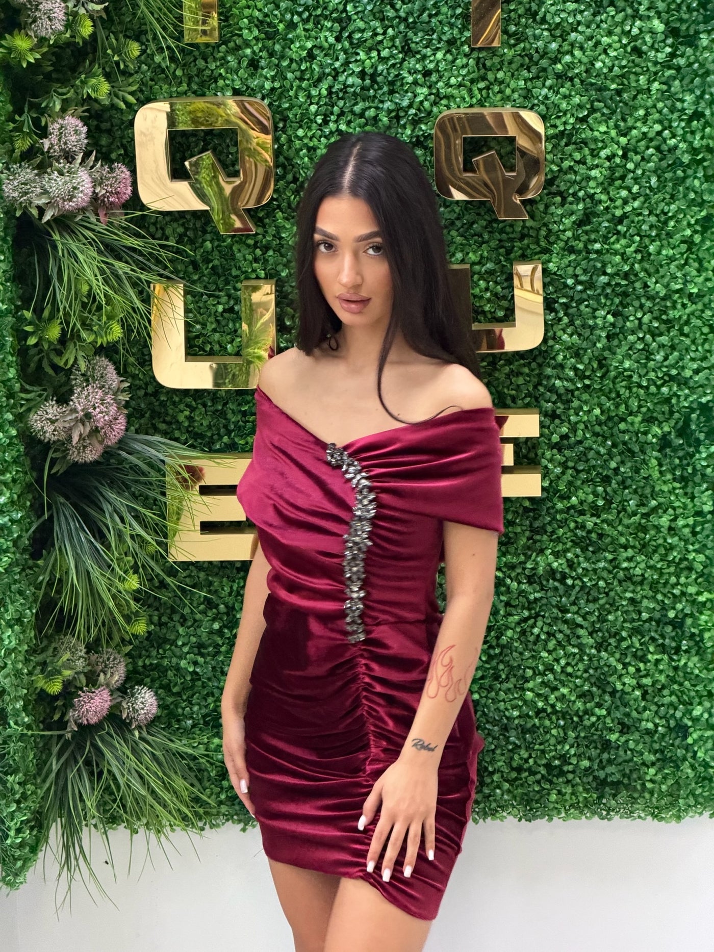 Рокля Olivia Burgundy