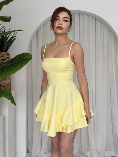 Рокля Princess в жълт цвят