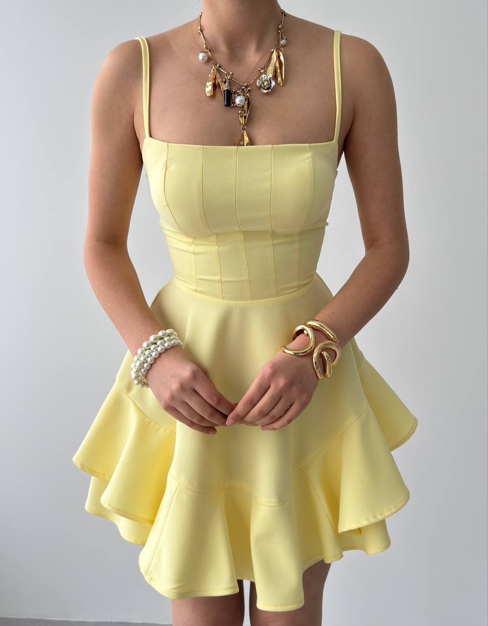 Рокля Princess в жълт цвят