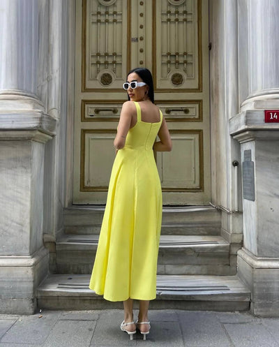 Рокля Swan Yellow