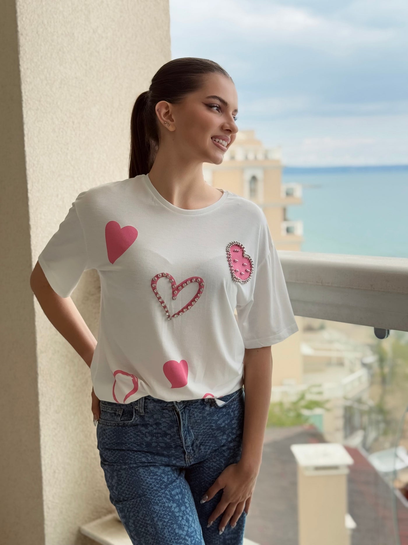 Тениска Hira Pink