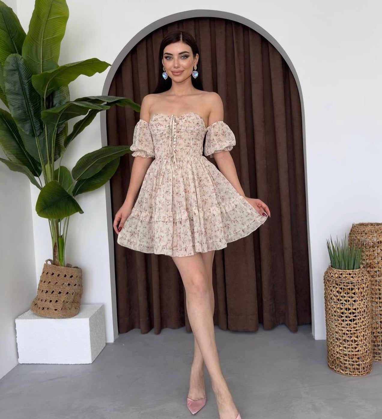 Рокля Angella Beige